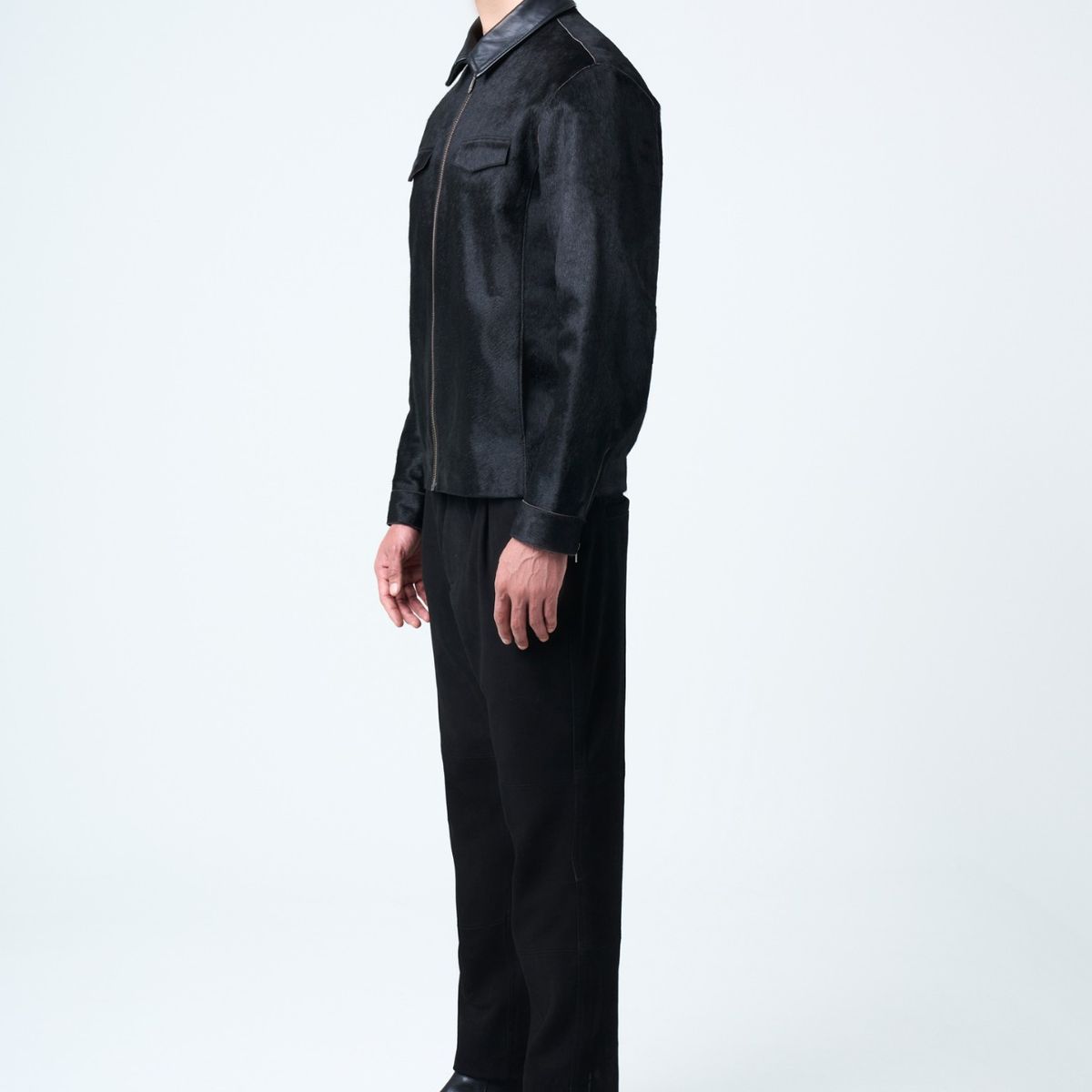 VELEZ - Vélez Casaca Lyra De Cuero Pelo Hombre Silueta Trucker Negro