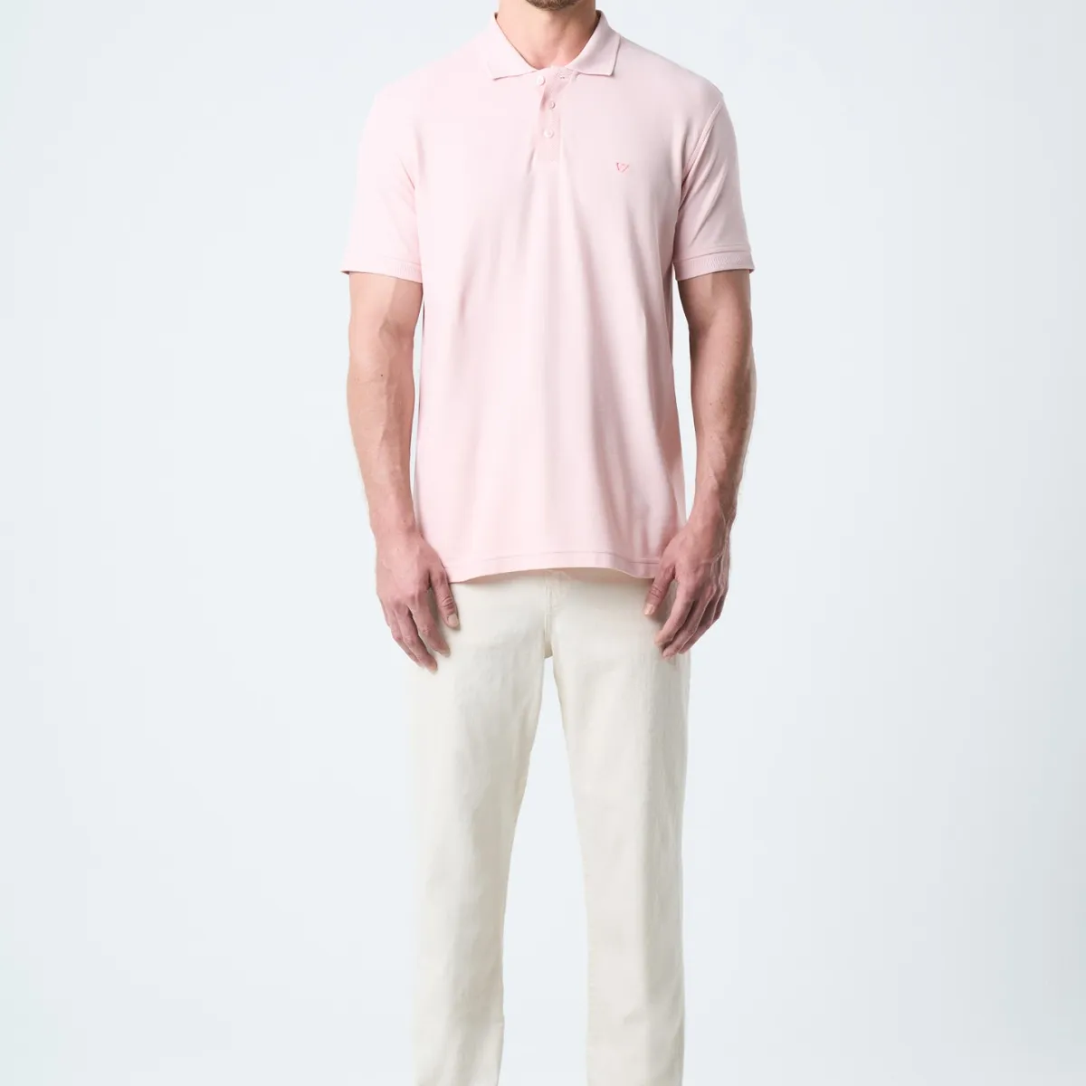 VELEZ - Vélez Polo Para Hombre Semi Fit Detalle Jacquard Rosado