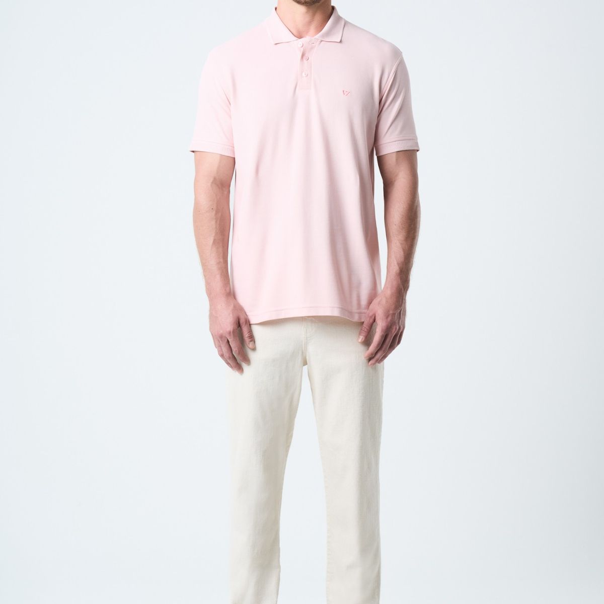 VELEZ - Vélez Polo Para Hombre Semi Fit Detalle Jacquard Rosado