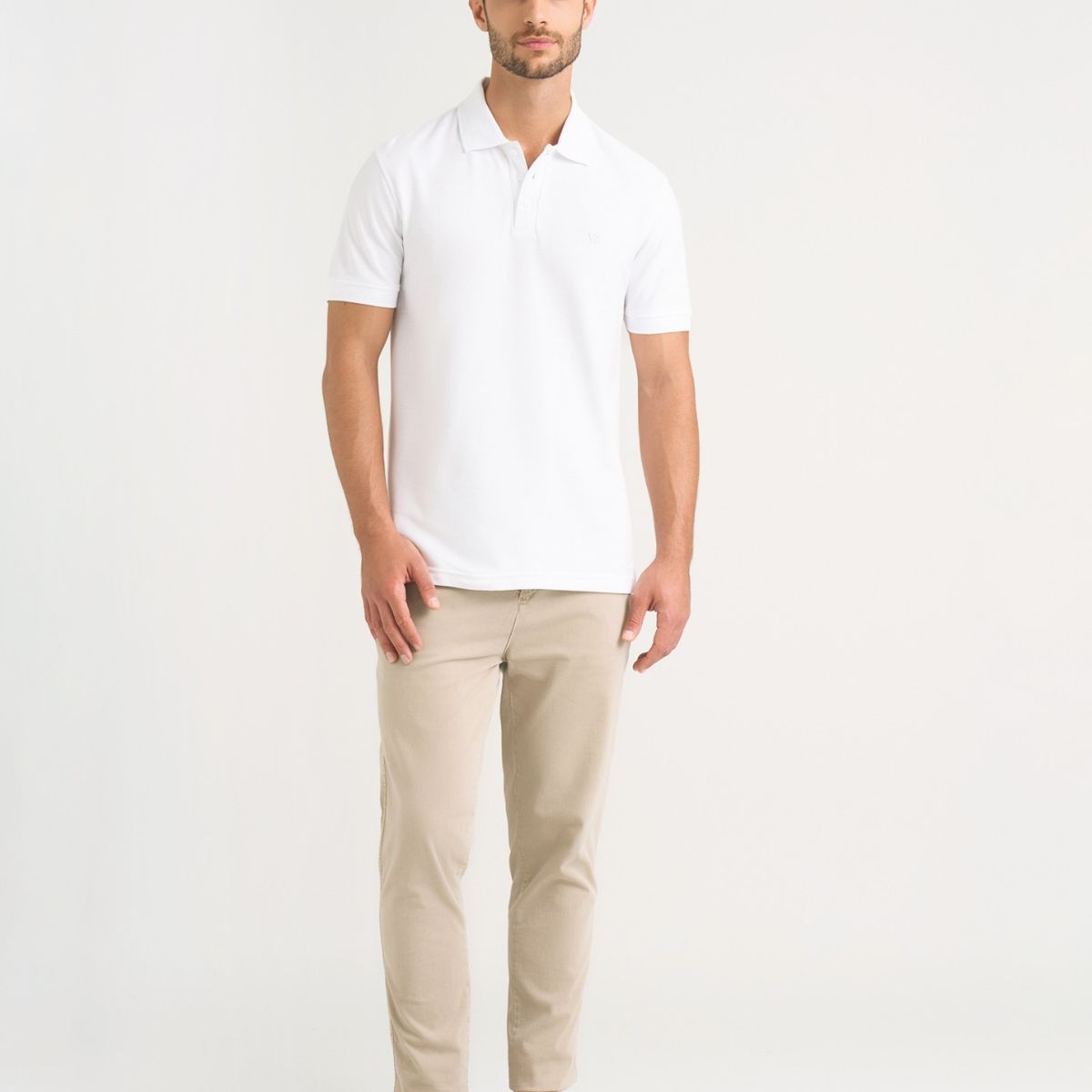 VELEZ - Vélez Polo Para Hombre Semi Fit Detalle Jacquard Blanco
