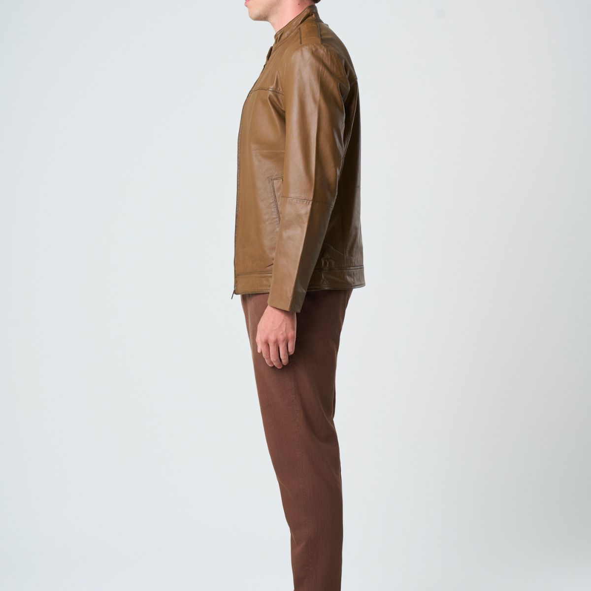 VELEZ - Vélez Casaca Bosa De Cuero Hombre Fit Semi Holgado Miel