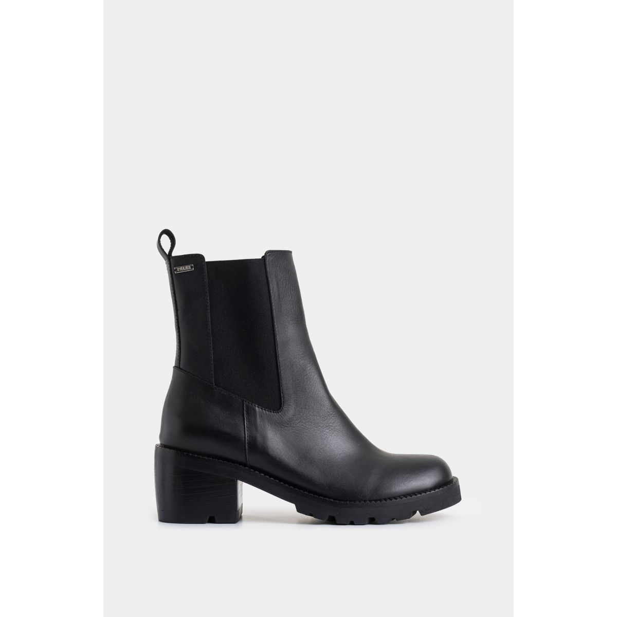 VELEZ - Vélez Botines Maia De Cuero Mujer Silueta Chelsea Negro