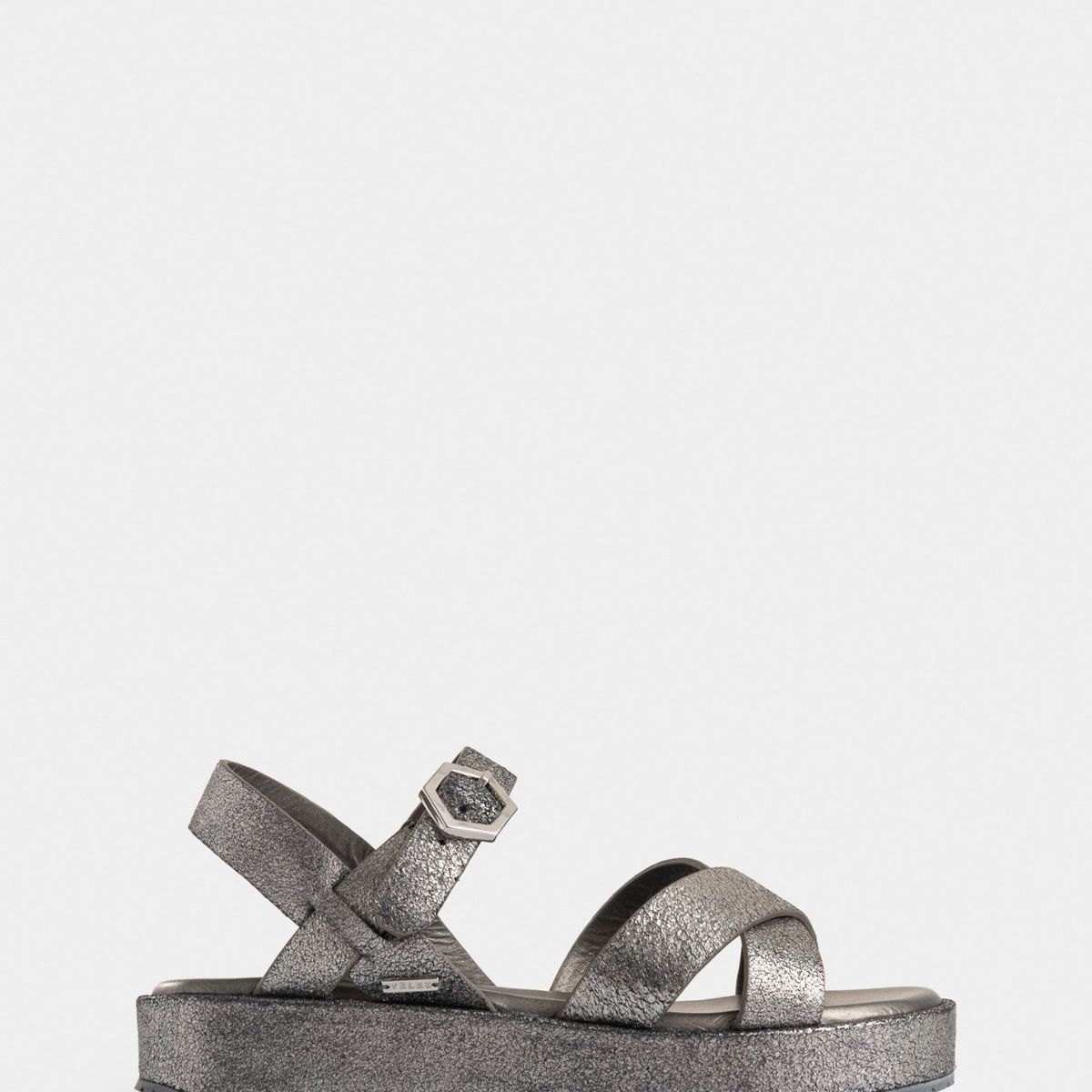 VELEZ - Vélez Sandalias Plataforma Tabit Cuero Mujer Plata