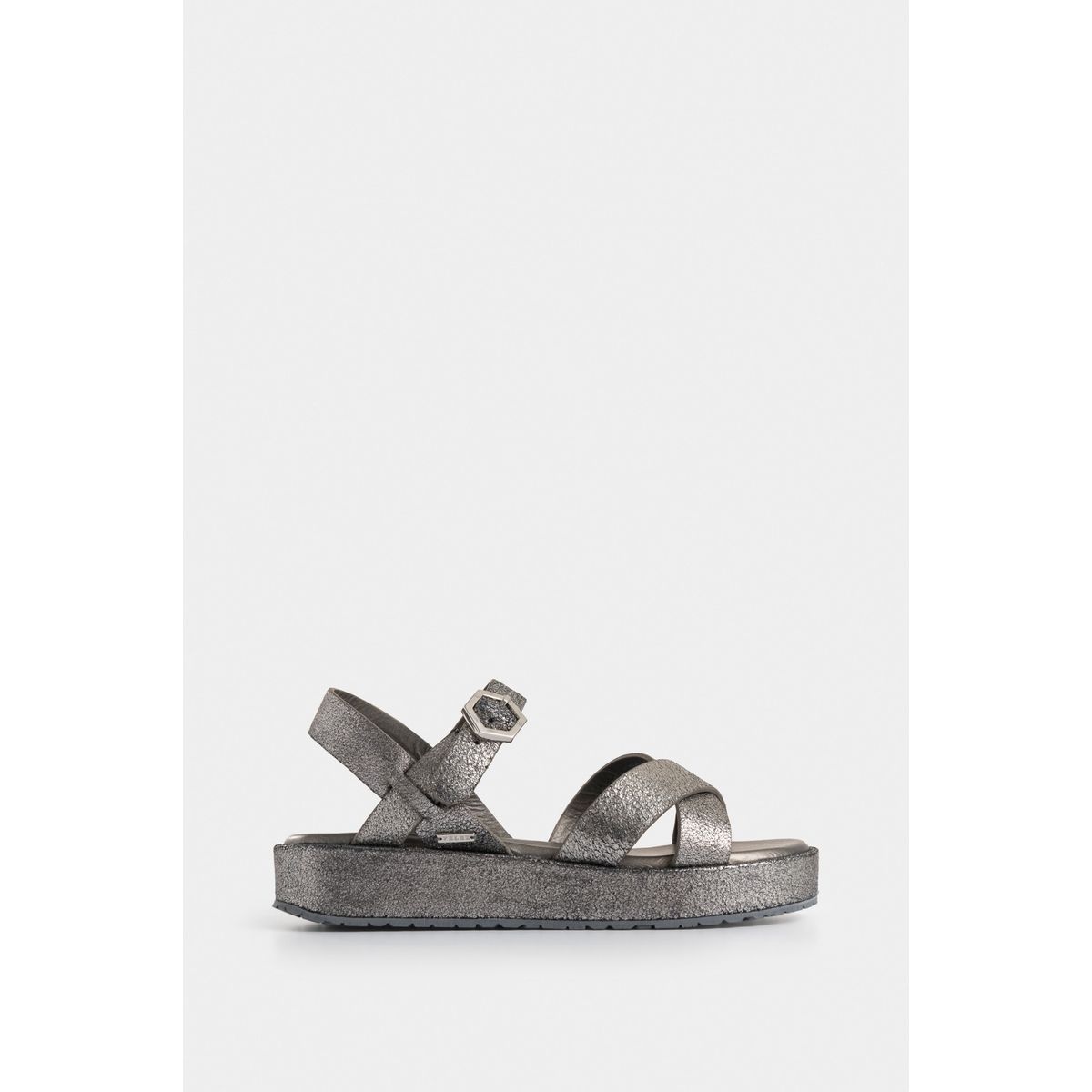 VELEZ - Vélez Sandalias Plataforma Tabit Cuero Mujer Plata