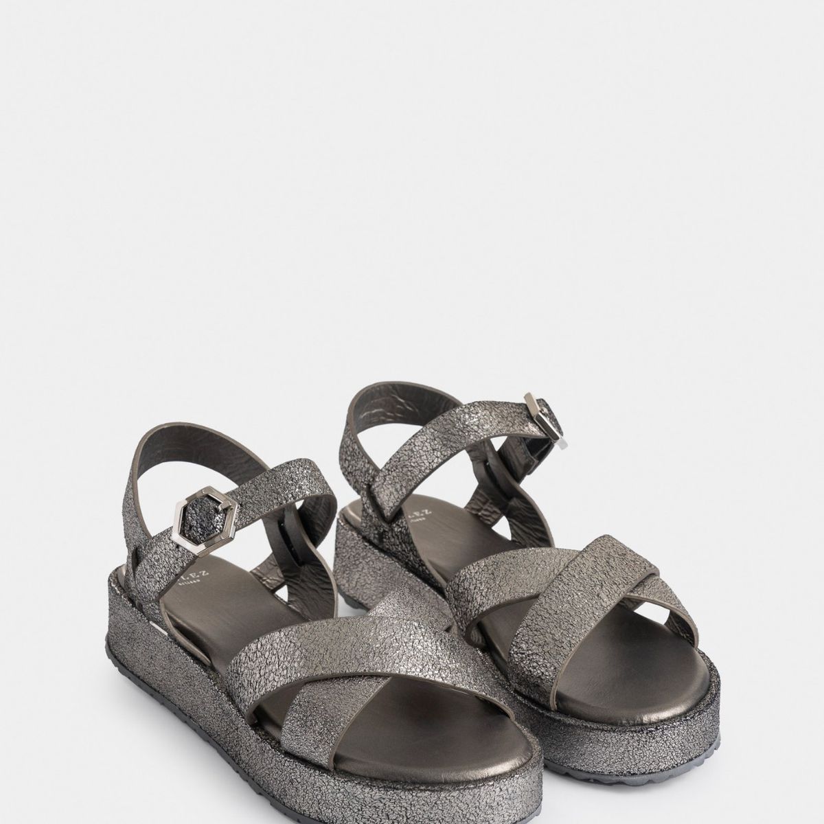 VELEZ - Vélez Sandalias Plataforma Tabit Cuero Mujer Plata