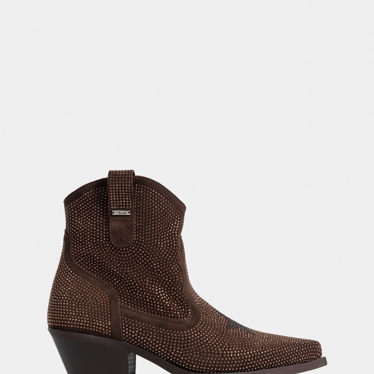 VELEZ - Vélez Botines Tacón Viana Cuero Mujer Sesgos Contraste Café