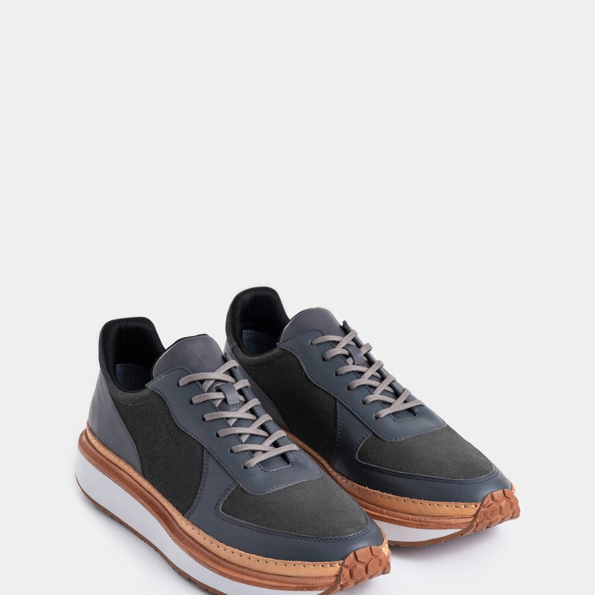 VELEZ - Vélez Zapatos Cordón Condell Cuero Gamuza Hombre Gris