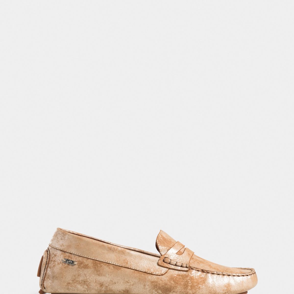 VELEZ - Vélez Mocasines Manchester Cuero Folia Mujer Antifaz Dorado