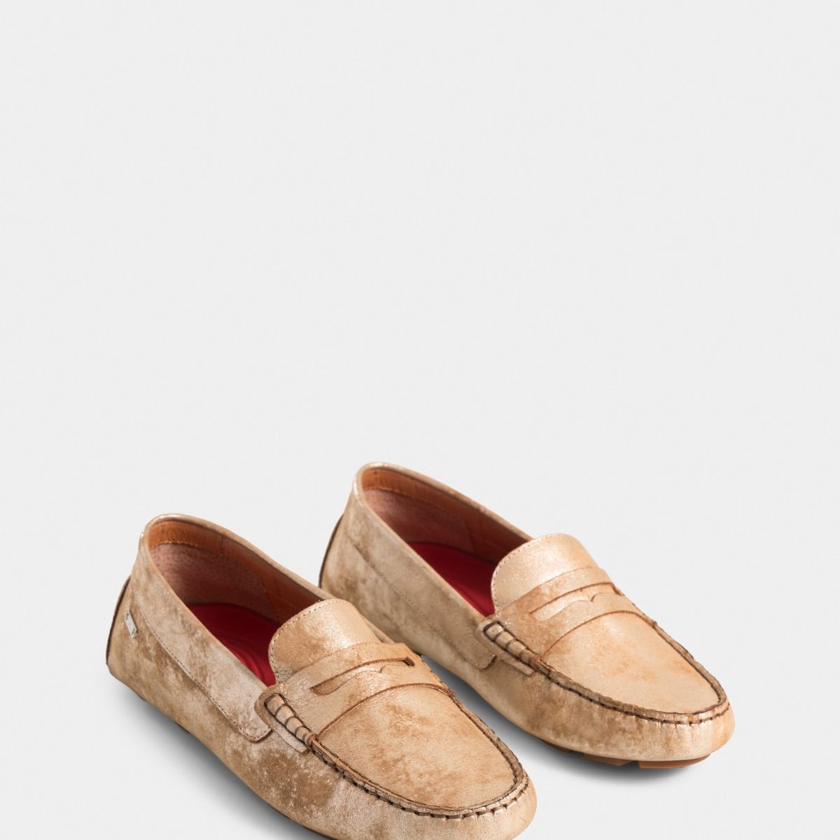 VELEZ - Vélez Mocasines Manchester Cuero Folia Mujer Antifaz Dorado