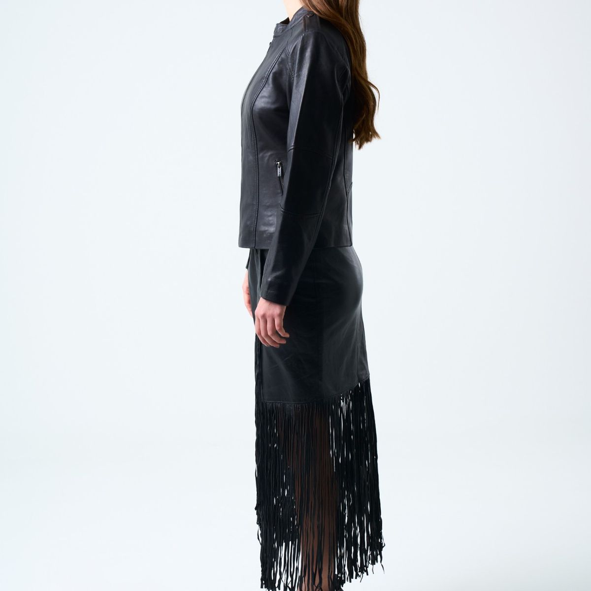 VELEZ - Vélez Casaca Rider De Cuero Para Mujer Fit Slim Negro