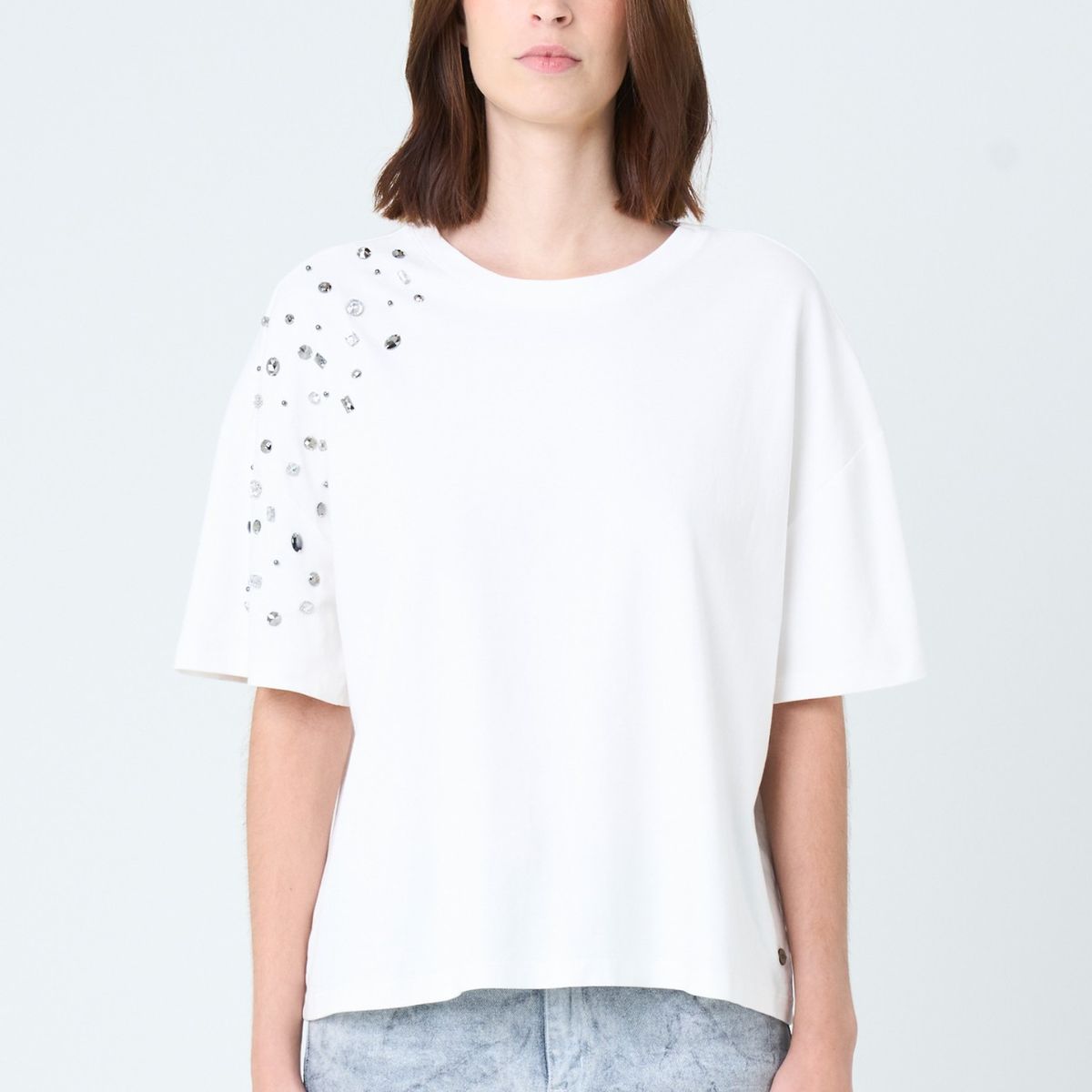 VELEZ - Vélez Camiseta Manga Corta Ocaso Para Mujer Cristales Blanco