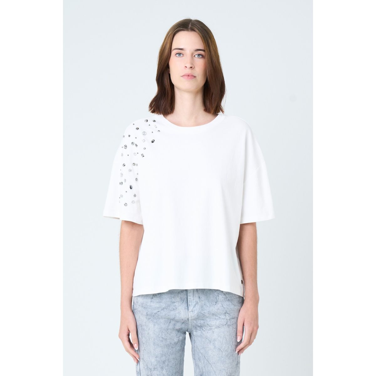 VELEZ - Vélez Camiseta Manga Corta Ocaso Para Mujer Cristales Blanco