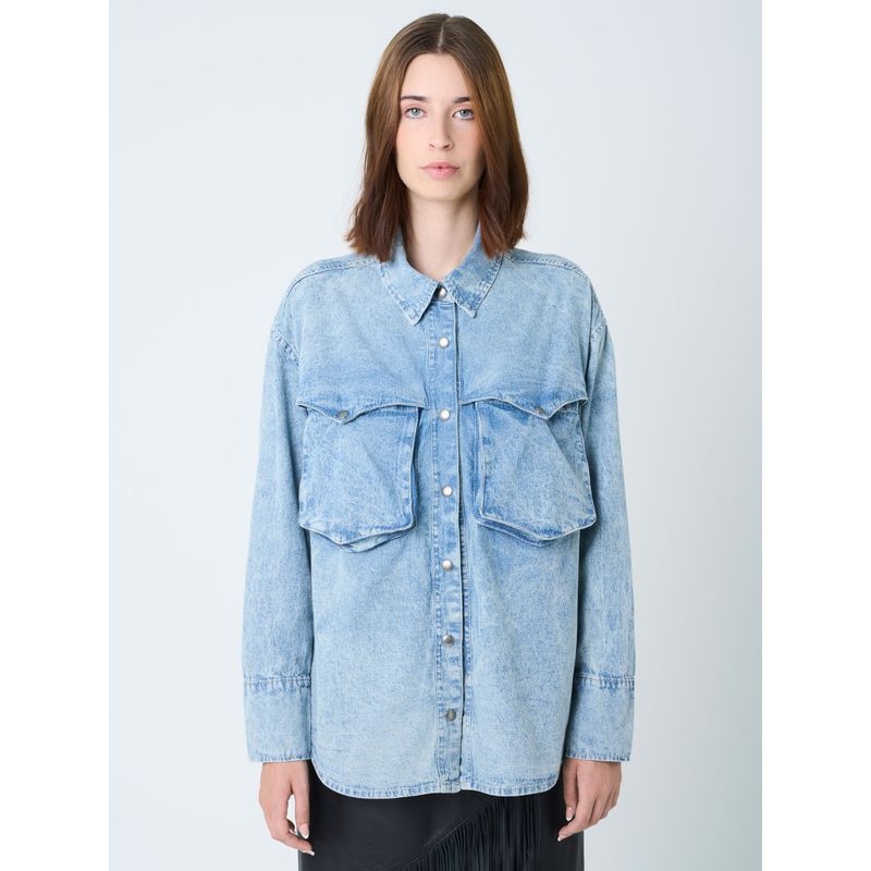 VELEZ - Vélez Camisa Perseus Para Mujer Oversized Azul Claro