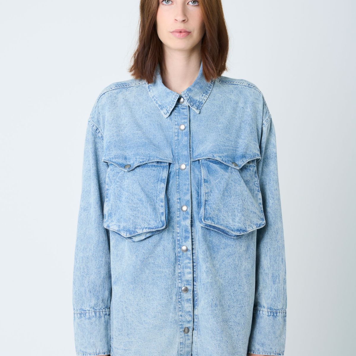 VELEZ - Vélez Camisa Perseus Para Mujer Oversized Azul Claro