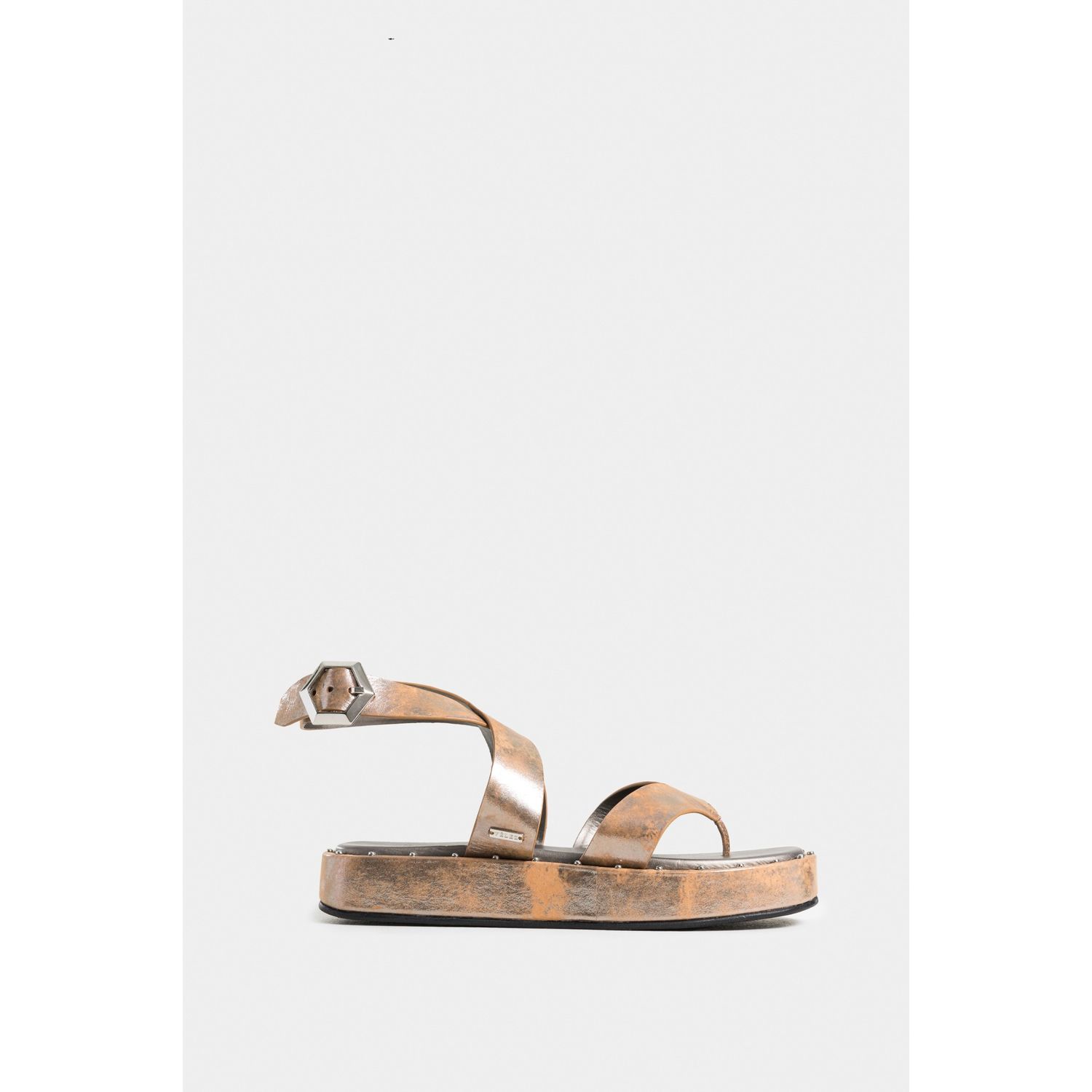 Vélez Sandalias Plataforma Iris Cuero Mujer Taches Plata VELEZ