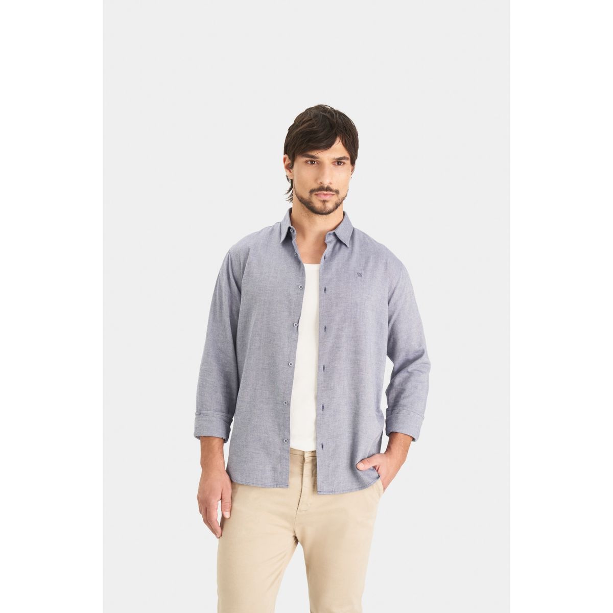 VELEZ - Vélez Camisa Oxford Manga Larga Calagua Hombre Azul Oscuro