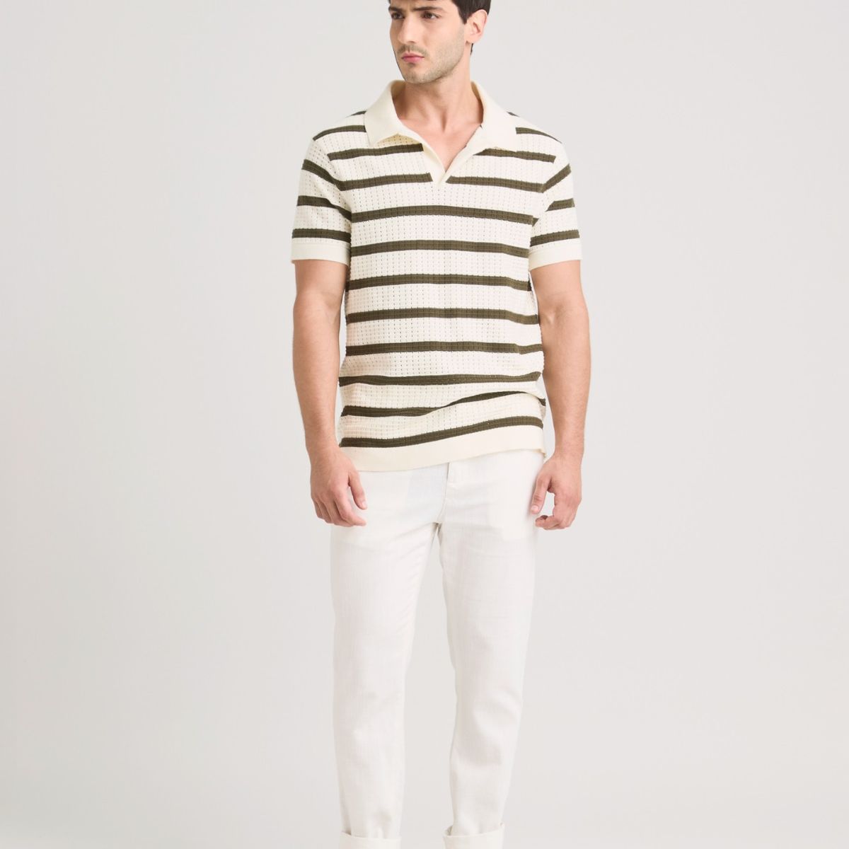 VELEZ - Vélez Polo Aurora Manga Corta Para Hombre Textura Crema