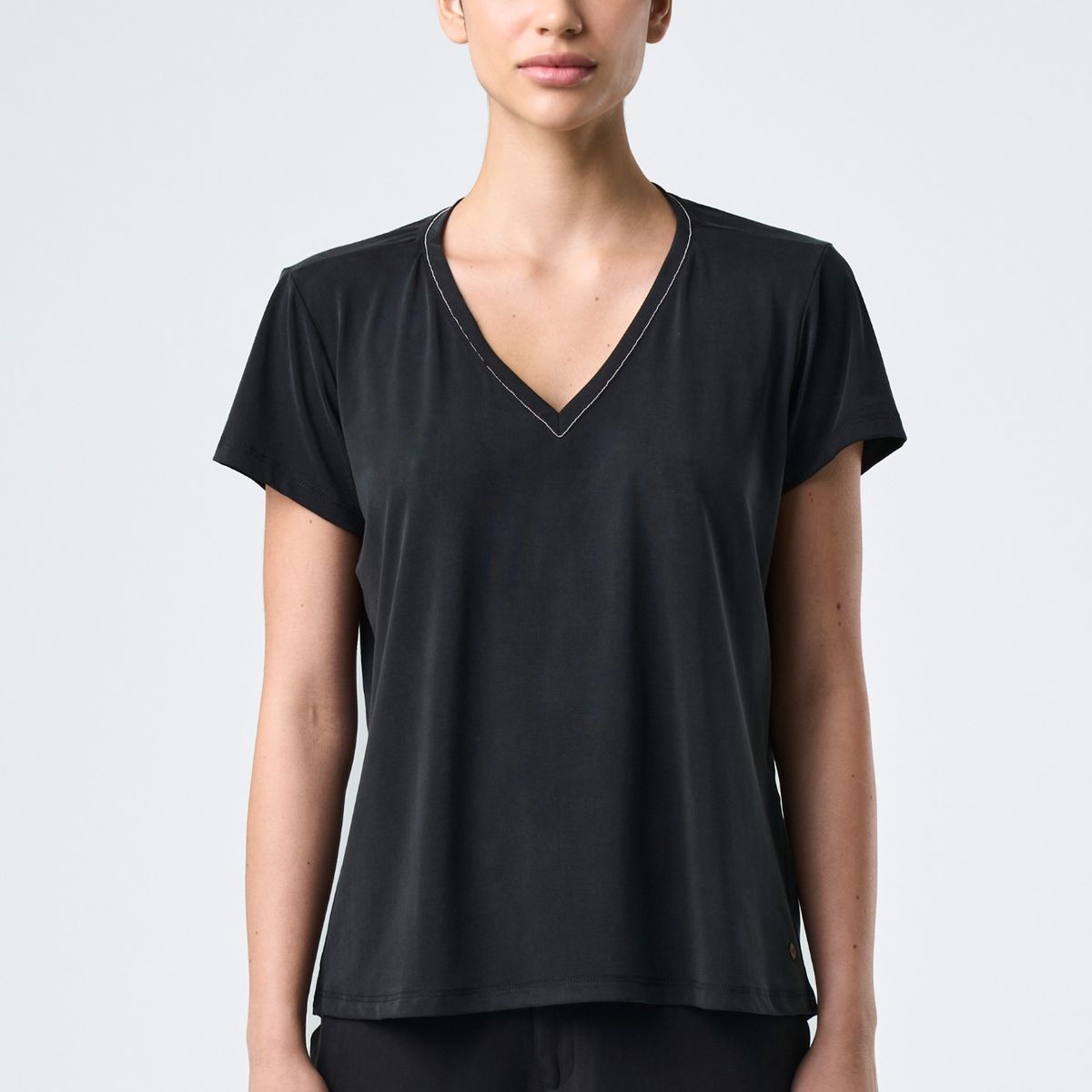 VELEZ - Vélez Camiseta Vega En Tejido De Punto Mujer Detalle Negro