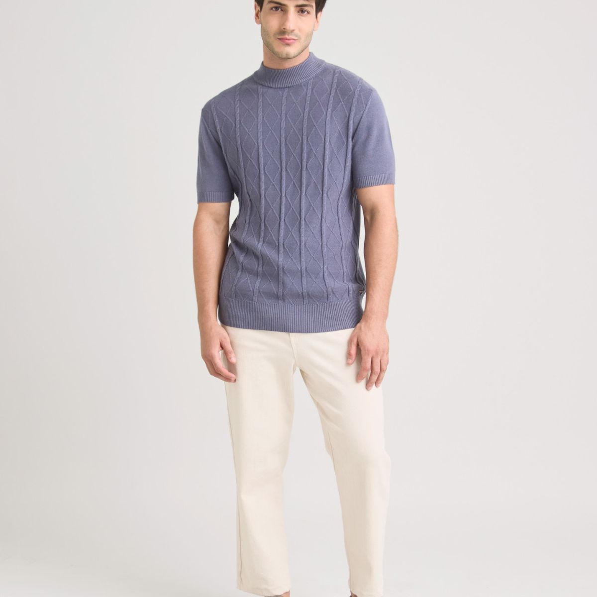 VELEZ - Vélez Polo Tejida Shadow Hombre Figuras Geométricas Azul