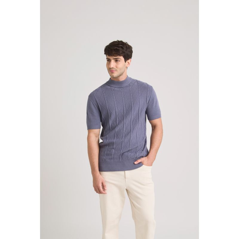 VELEZ - Vélez Polo Tejida Shadow Hombre Figuras Geométricas Azul