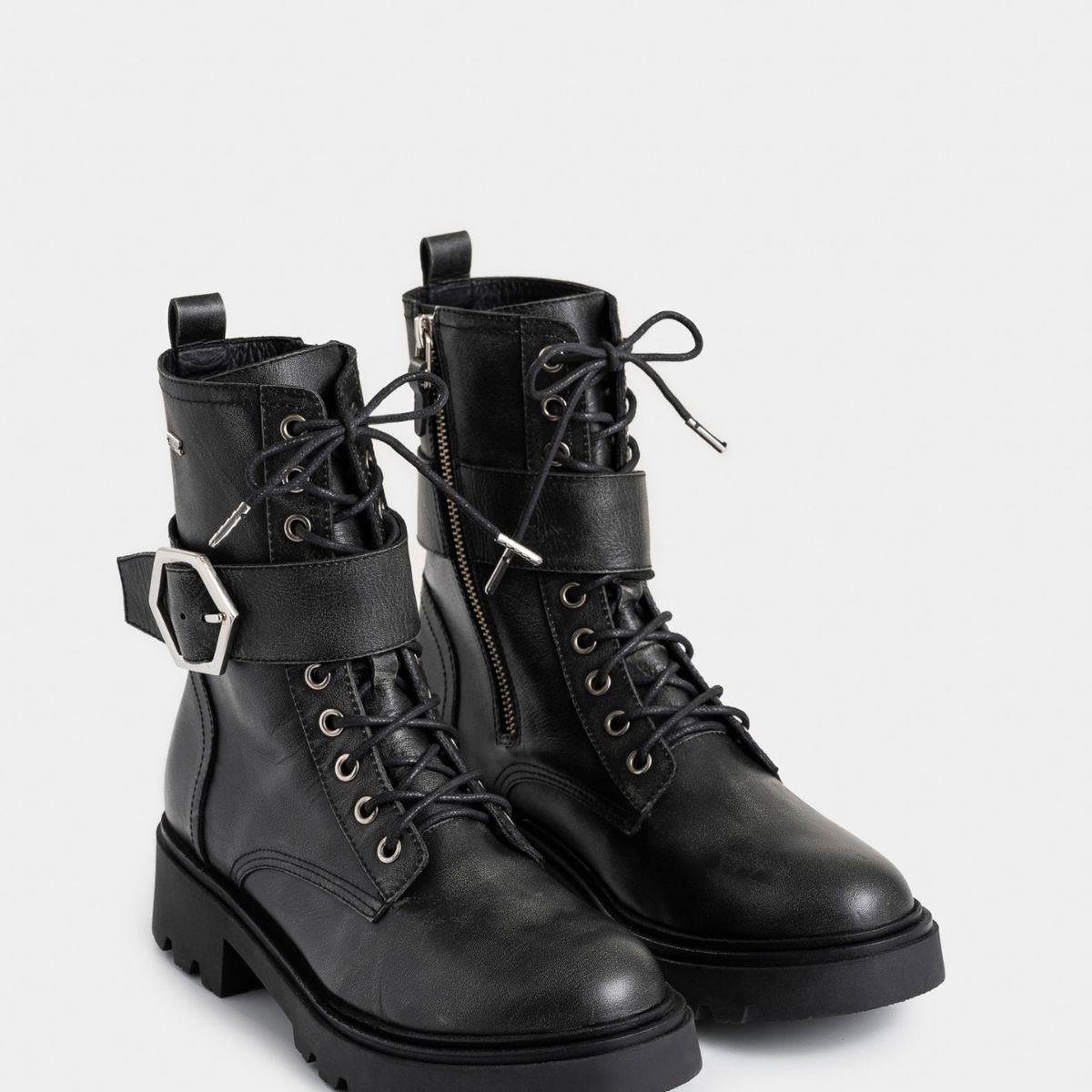 VELEZ - Vélez Botines Altar Cuero Brush Off Mujer Negro