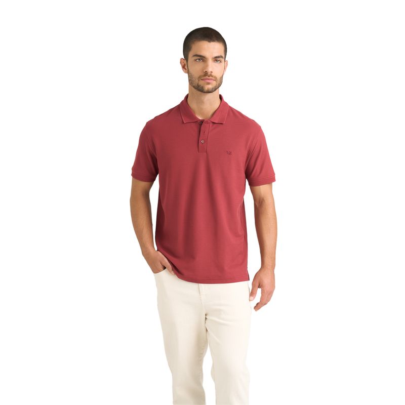 VELEZ - Vélez Polo Para Hombre Semi Fit Detalle Jacquard Vinotinto