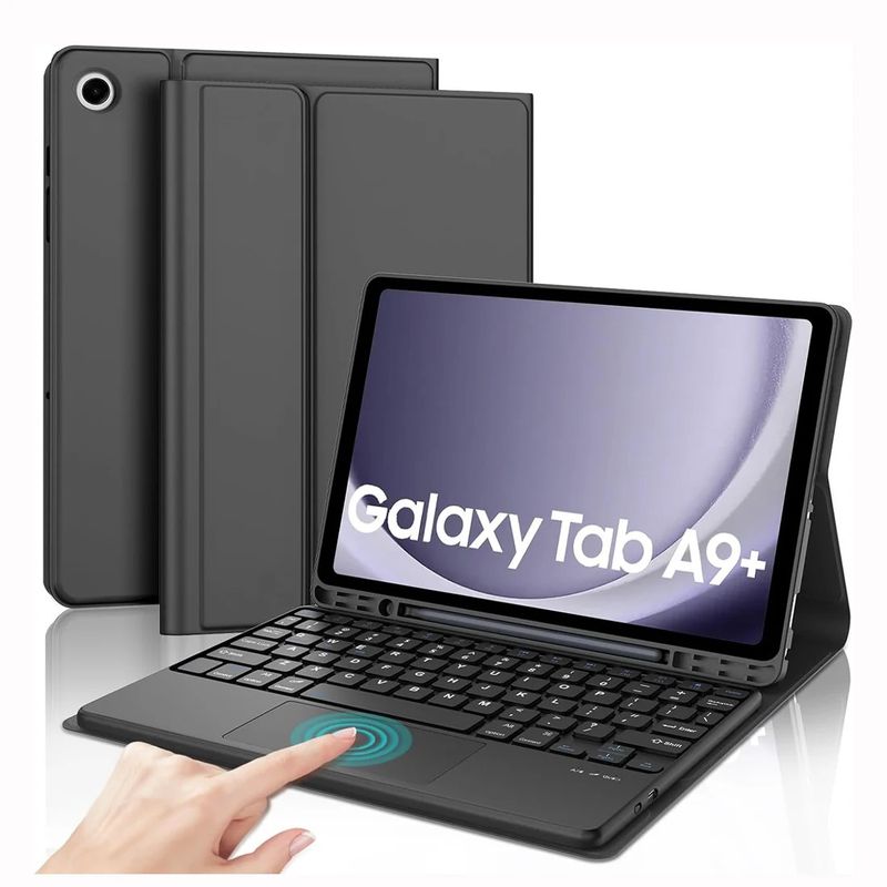GENERICO - Funda Con Teclado Bluetooth Touchpad para Samsung A9 PLUS 11 " - NEGRO