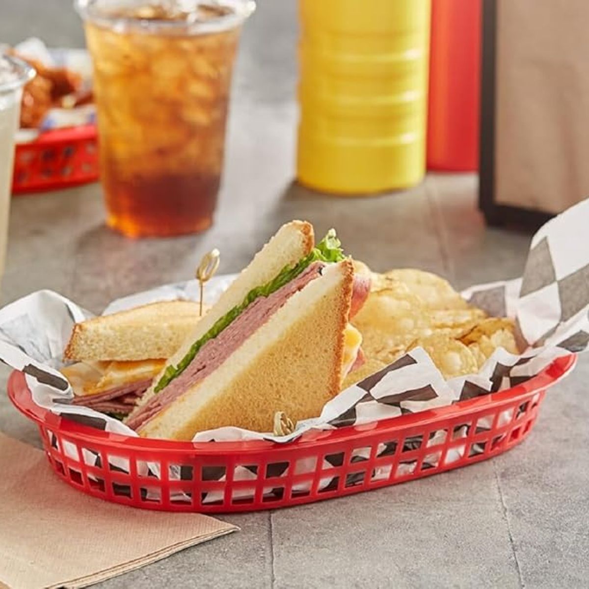 WINCO - CANASTA FAST FOOD WINCO COLOR ROJO PACK X12