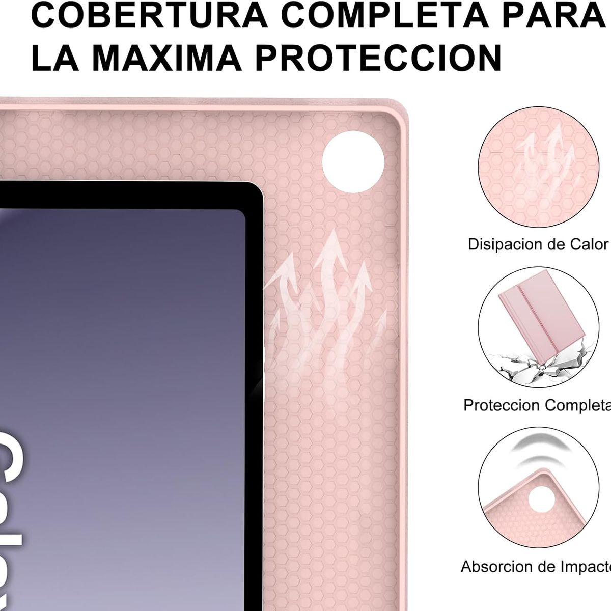 GENERICO - Funda Con Teclado Bluetooth Touchpad para Samsung A9 PLUS 11 " -ROSADO