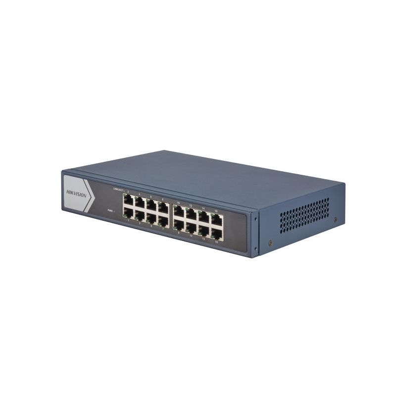HIKVISION - DS-3E0516-E(C) Switch Gigabit 16 puertos montaje en escritorio / rack