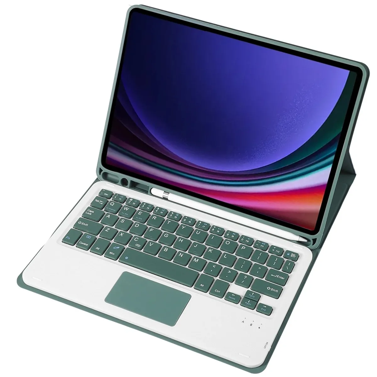 GENERICO - Funda Con Teclado Bluetooth Touchpad para Samsung S9 S9 FE - VERDE M