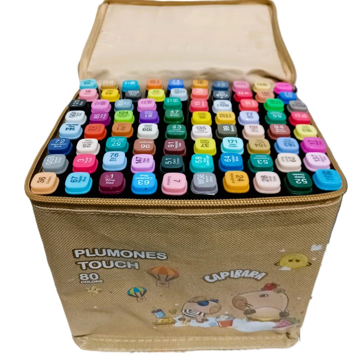 GENERICO - Plumones Touch 80 Piezas Doble Punta - Marron