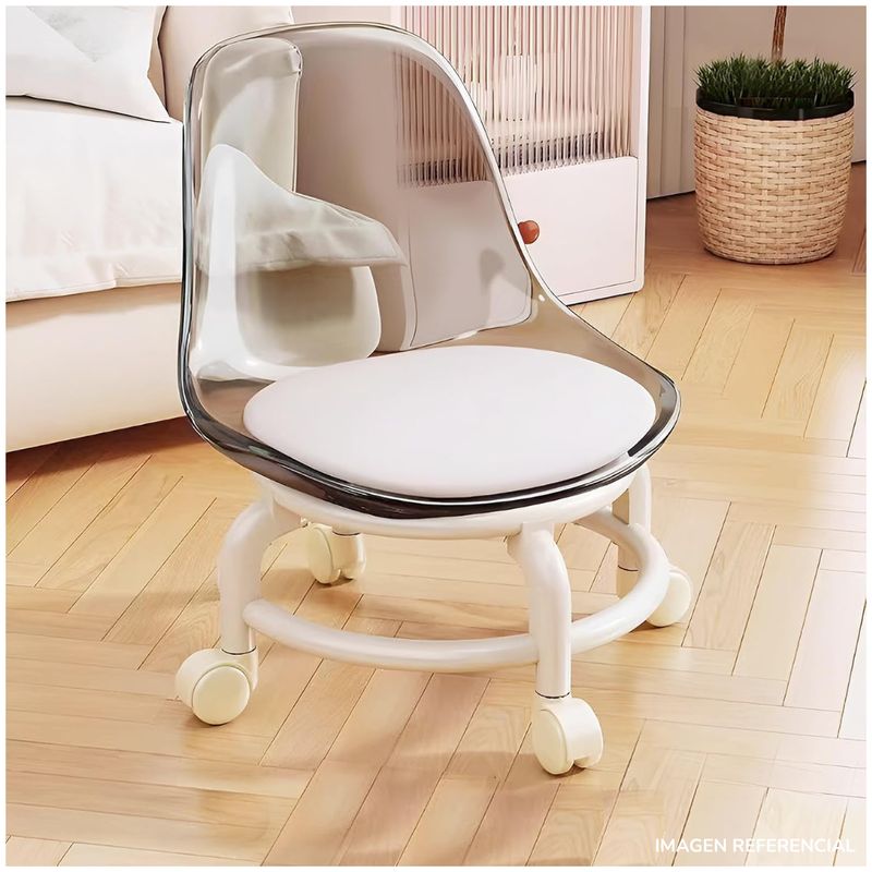 INSPIRA - Silla taburete espaldar con ruedas Negro