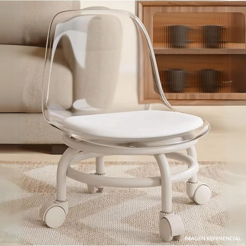 INSPIRA - Silla taburete espaldar con ruedas Transparente