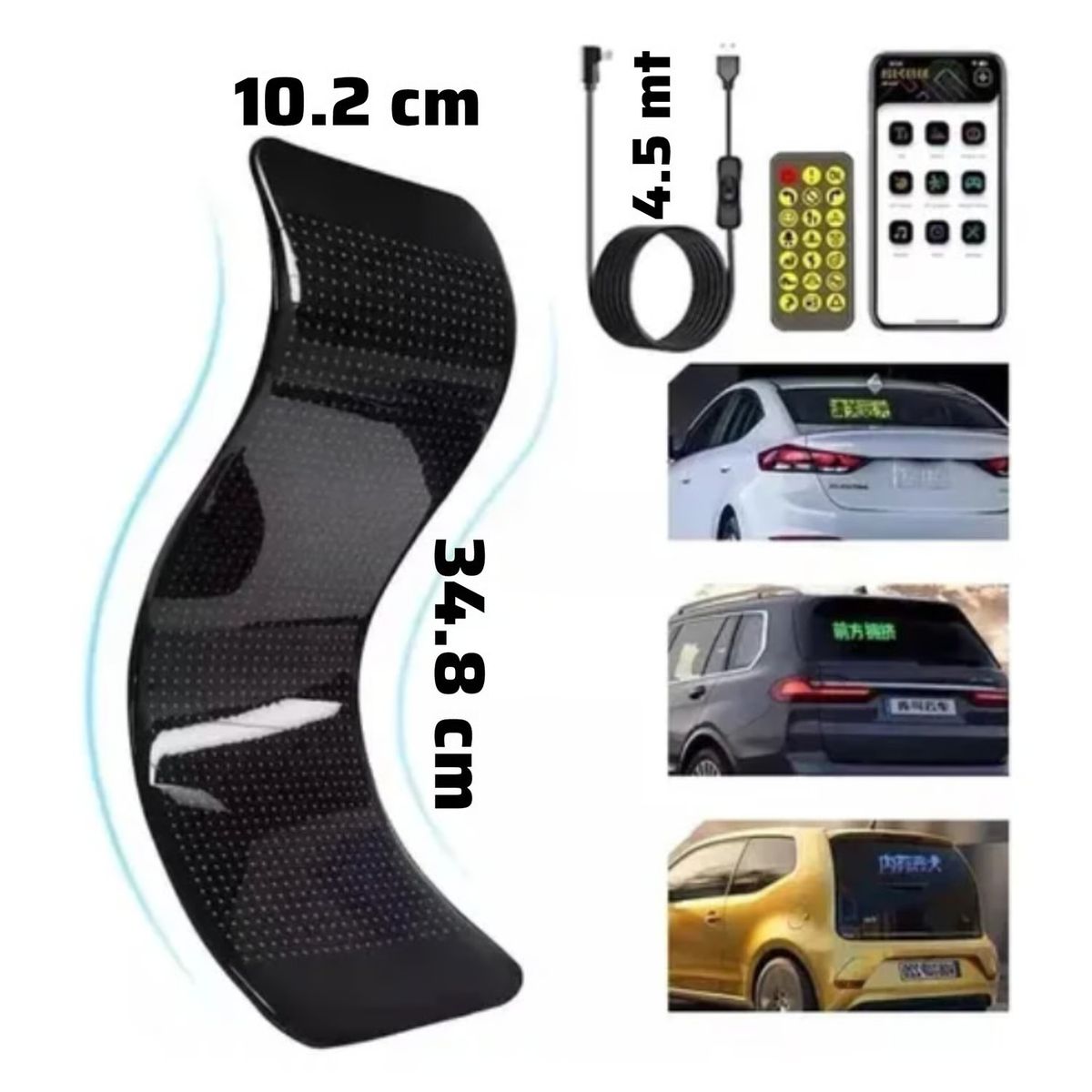 OEM - Letrero LED flexible PROGRAMABLE USB 10 x 35 cm