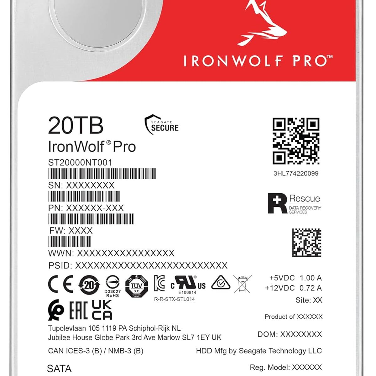 SEAGATE - Unidad HDD Seagate IronWolf Pro 20TB SATA ST20000NT001