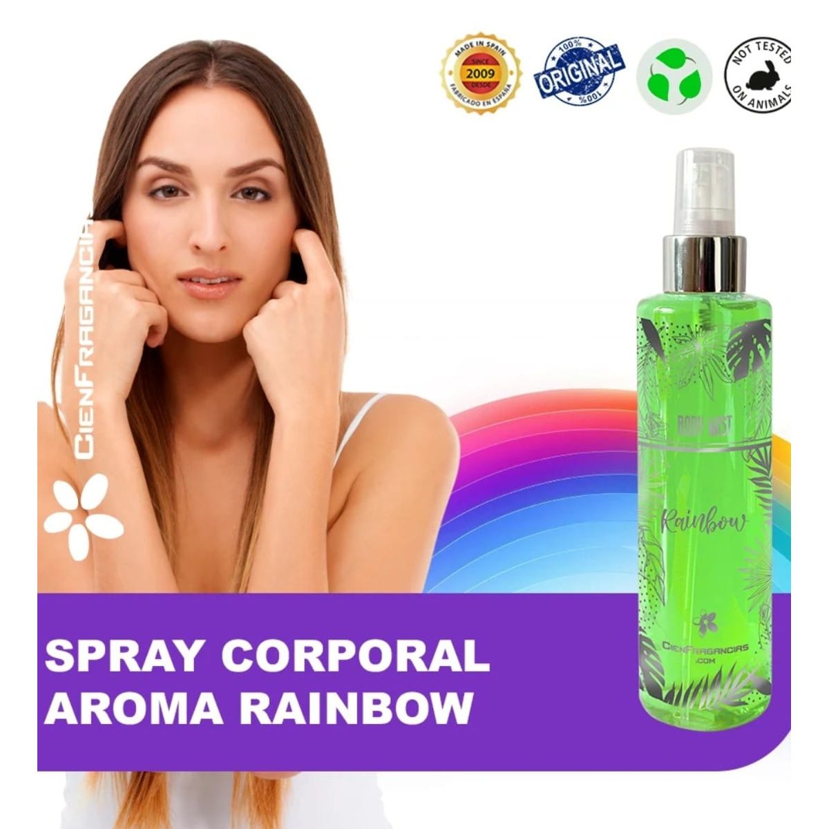CIEN FRAGANCIAS - BODY MIST MAGICO RAINBOW VEGANO CIENFRAGANCIAS CIEN ESENCIAS 200ML