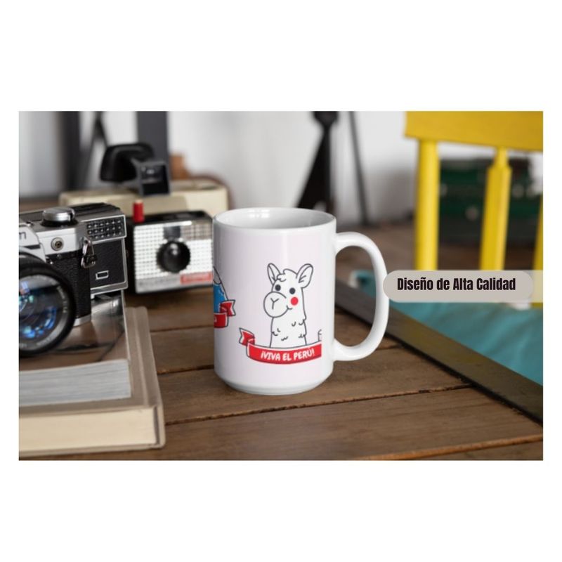 GENERICO - Taza de Loza Grande Diseño Fiestas Patrias 15oz 20