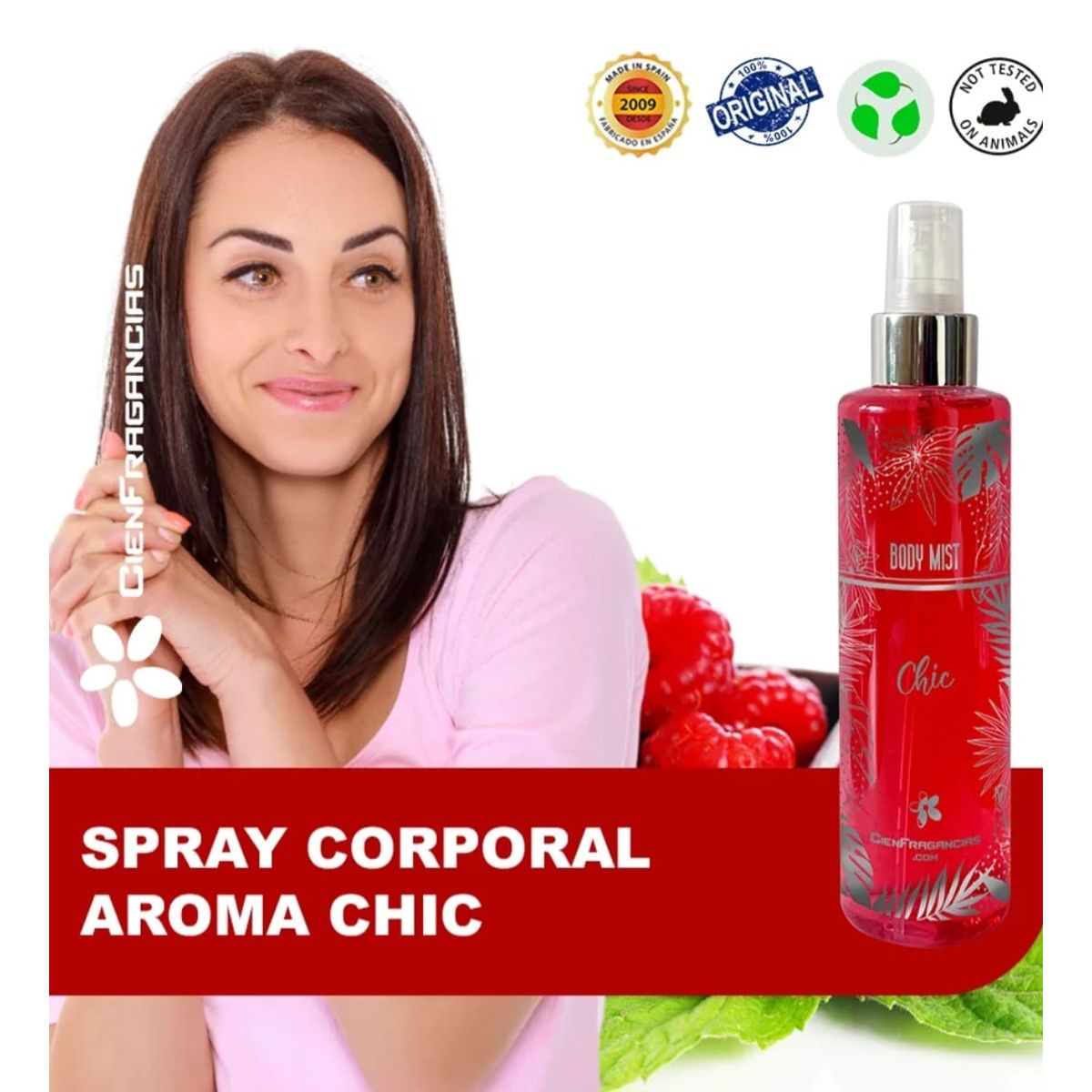 CIEN FRAGANCIAS - BODY MIST VEGANO FRUTAL CIENFRAGANCIAS CIEN ESENCIAS CHIC 200ML