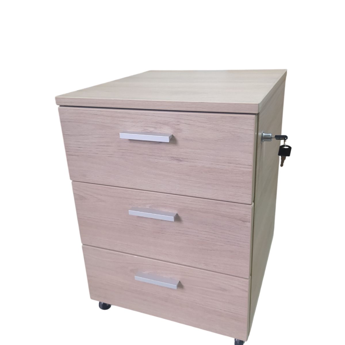 GENERICO - Cajonera De 3 Cajones Con Ruedas Y Chapa Roveré