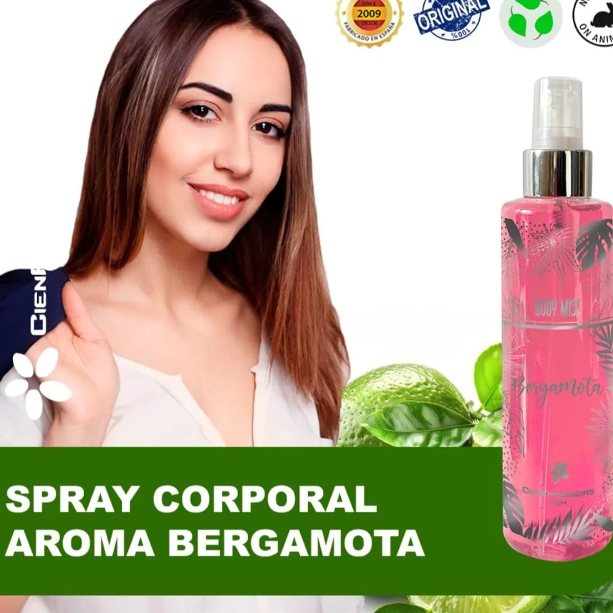 CIEN FRAGANCIAS - BODYMIST VEGAN BERGAMOTA CITRUS GLOW CIENFRAGANCIAS CIENESENCIAS 200ML