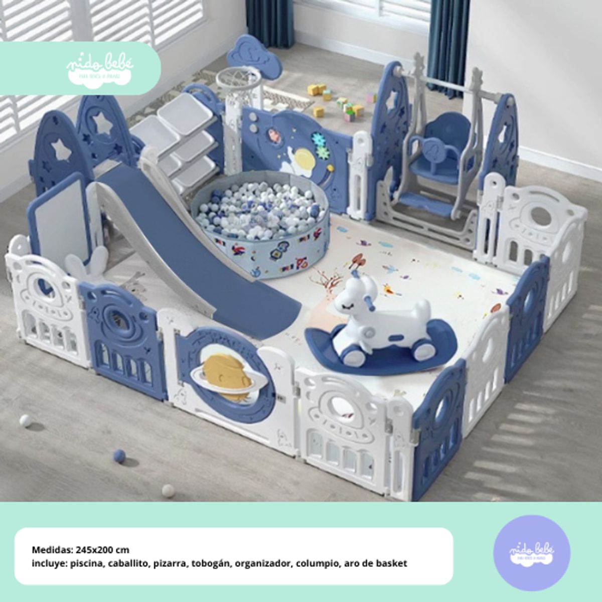 GENERICO - Cerco de juegos de niño premium Planeta Azul