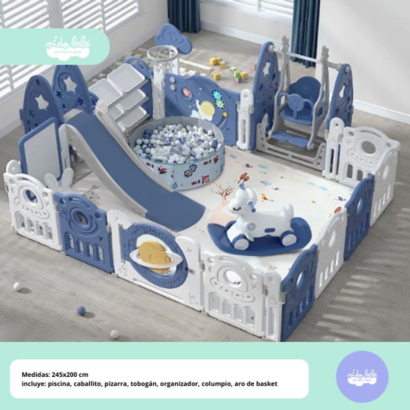 GENERICO - Cerco de juegos de niño premium Planeta Azul