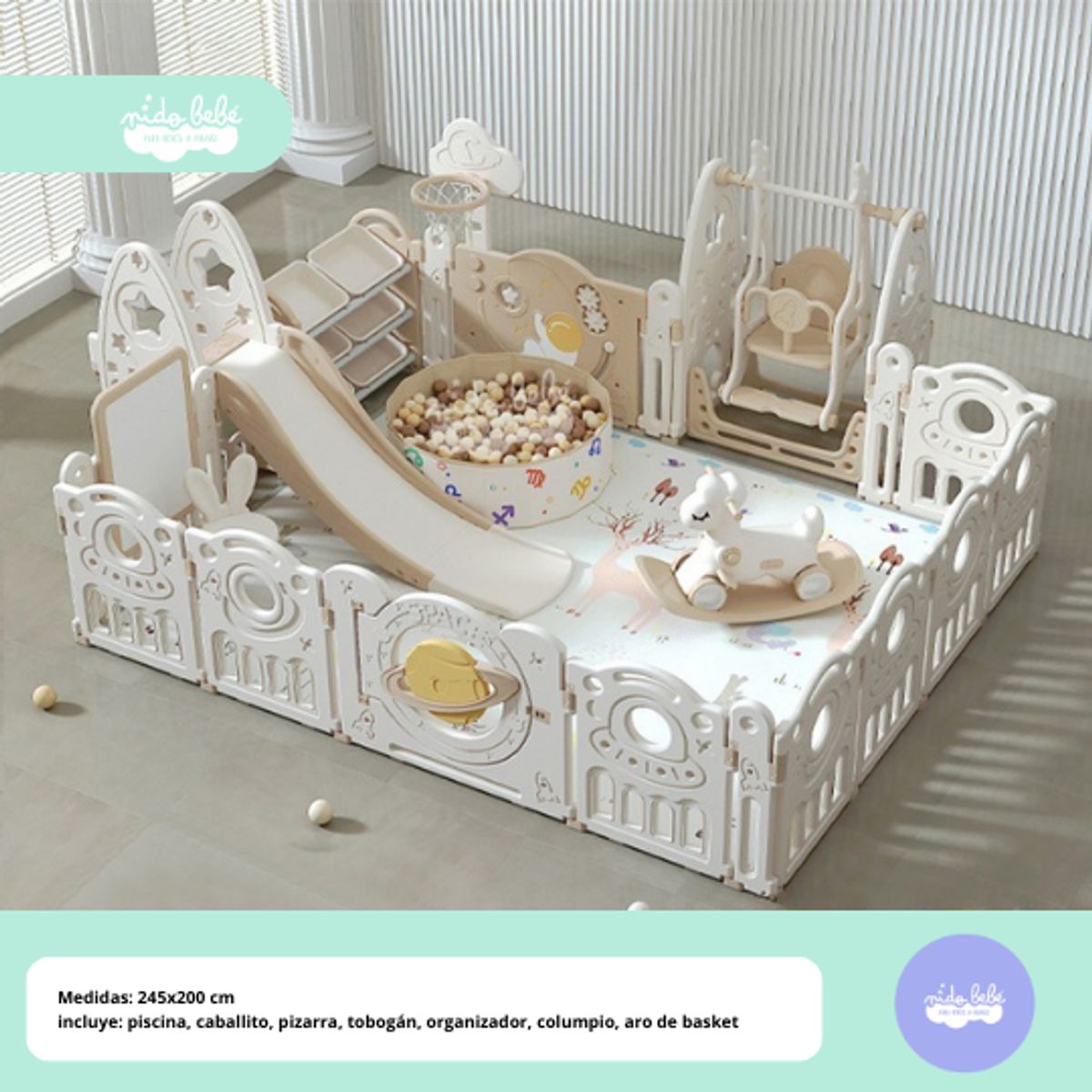 GENERICO - Cerco de juegos de niño premium Planeta Beige