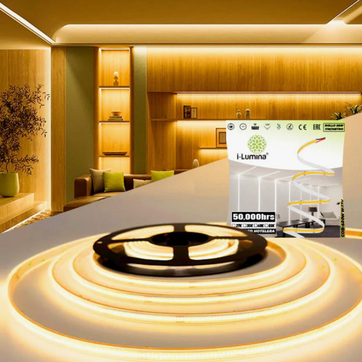 GENERICO - Cinta Led Flex 55W Luz Cálida 5Mtrs