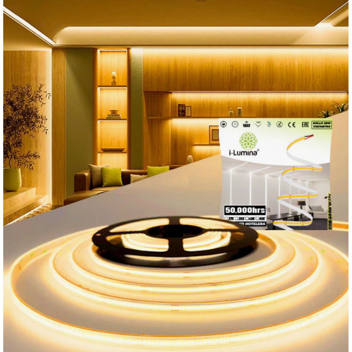 GENERICO - Cinta Led Flex 55W Luz Cálida 5Mtrs