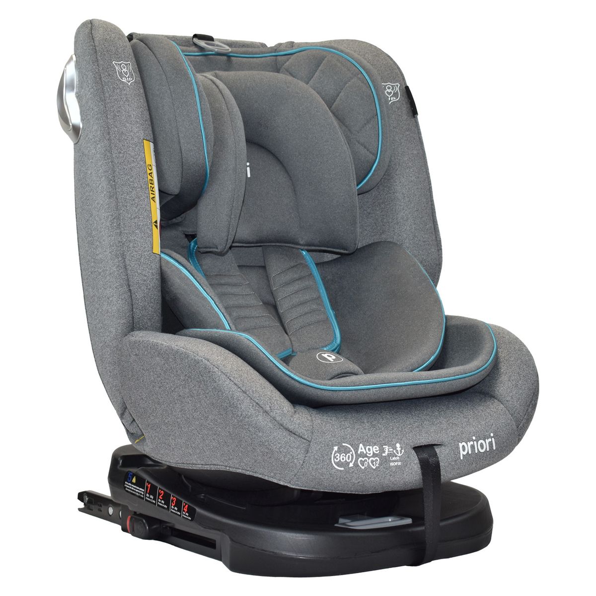 PRIORI - Silla de Auto Bebé 360° Priori First Plus Gris Azul