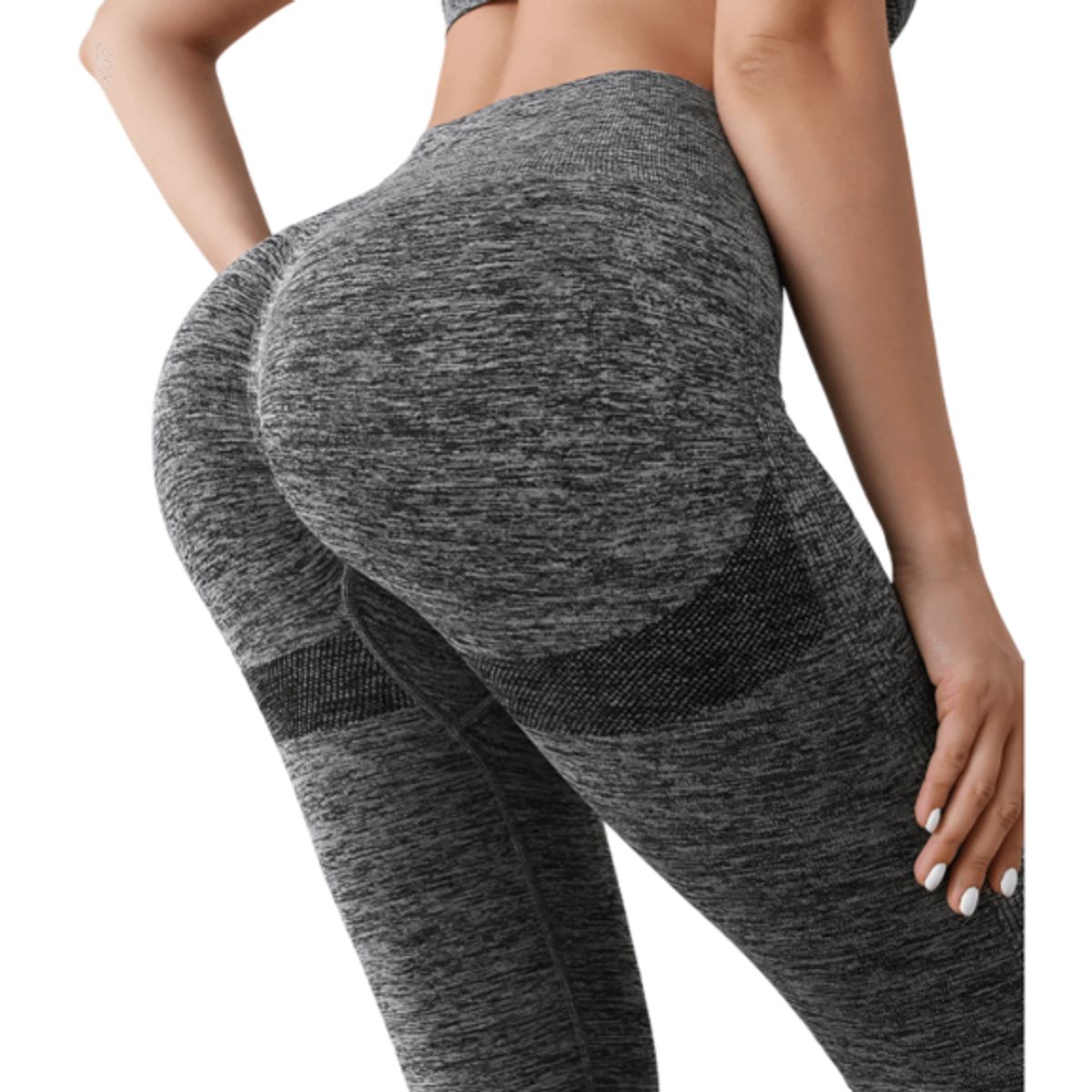 JM IMPORT - Legging Deportivo Sin costura Efecto Push up - Gris Modelo colombiano