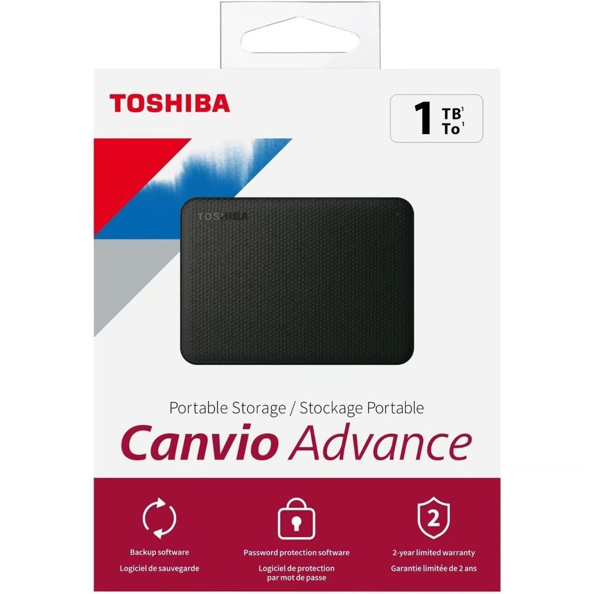 TOSHIBA - Disco Duro Externo 1 TB Toshiba Canvio Advance Negro