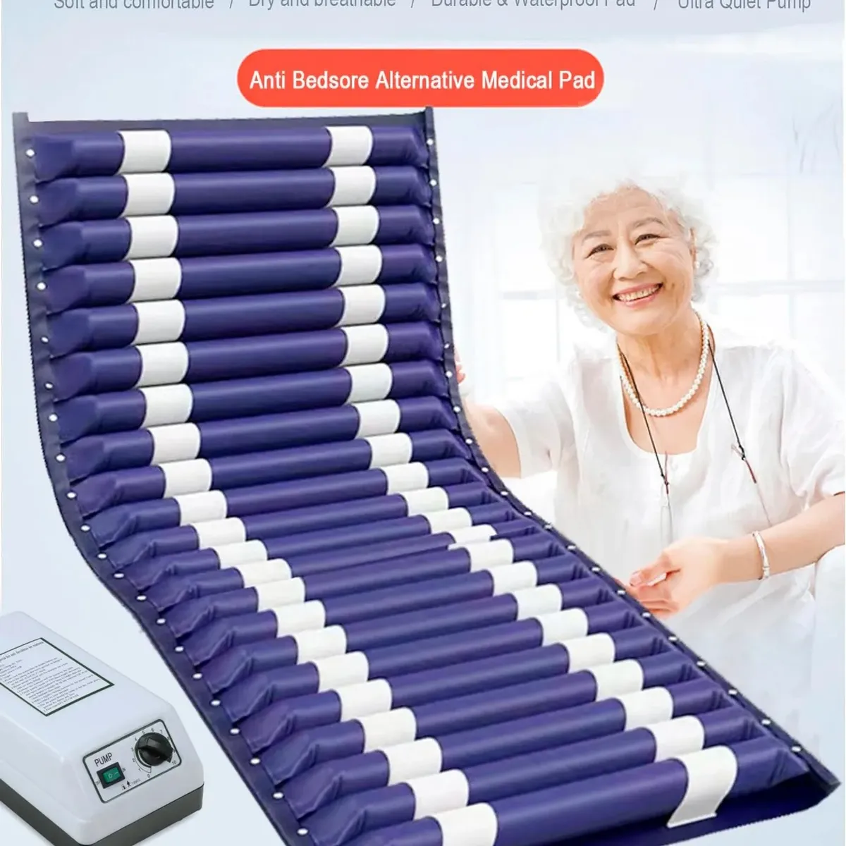 OEM - Colchón Antiescaras Tubular con Bomba Silenciosa Hasta 140Kg